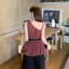 Phiên bản Hàn Quốc của Áo sơ mi không tay hở vai thời trang sang trọng dành cho nữ Mùa hè Phong cách mới Nơ eo hẹp