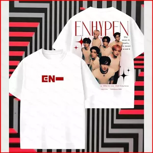 YB1 ENHYPEN 220g áo thun cotton dày JUNGWON HEESEUNG JAY JAKE Áo thun mùa hè KPOP Áo ngắn tay BY1