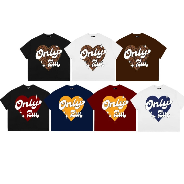 （Giao hàng 24h）Angela Áo Thun Boxy Local Brand ONLYZIU Form Rộng 220gsm " HEART Trái Tim " Cotton Tay Ngắn