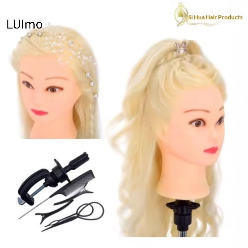 Đầu Mannequin LUImo với tóc tổng hợp 26 Inch bền để đào tạo trường làm đẹp lâu dài SBS