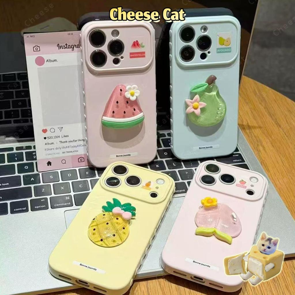 Ốp Điện Thoại Trái Cây Nhiệt Đới Dưa Hấu Đào Dứa Cho iPhone 17 Pro Max 11 12 13 14 15 16 Plus