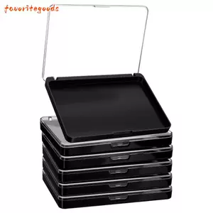 Bảng trang điểm từ tính FAVORITEGOODS, Bảng phấn mắt rỗng nhẹ màu đen, với hộp đựng du lịch bằng nhựa mờ hàng đầu cho mỹ phẩm DIY