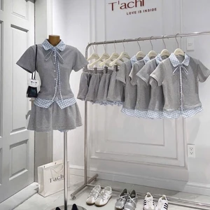 SET ÁO SƠ MI CỔ CARO PHỐI CHÂN VÁY NỈ, SET ĐỒ NỮ HỌC SINH TIỂU THƯ DỄ THƯƠNG ĐI CHƠI | MEOINDAHOUSE