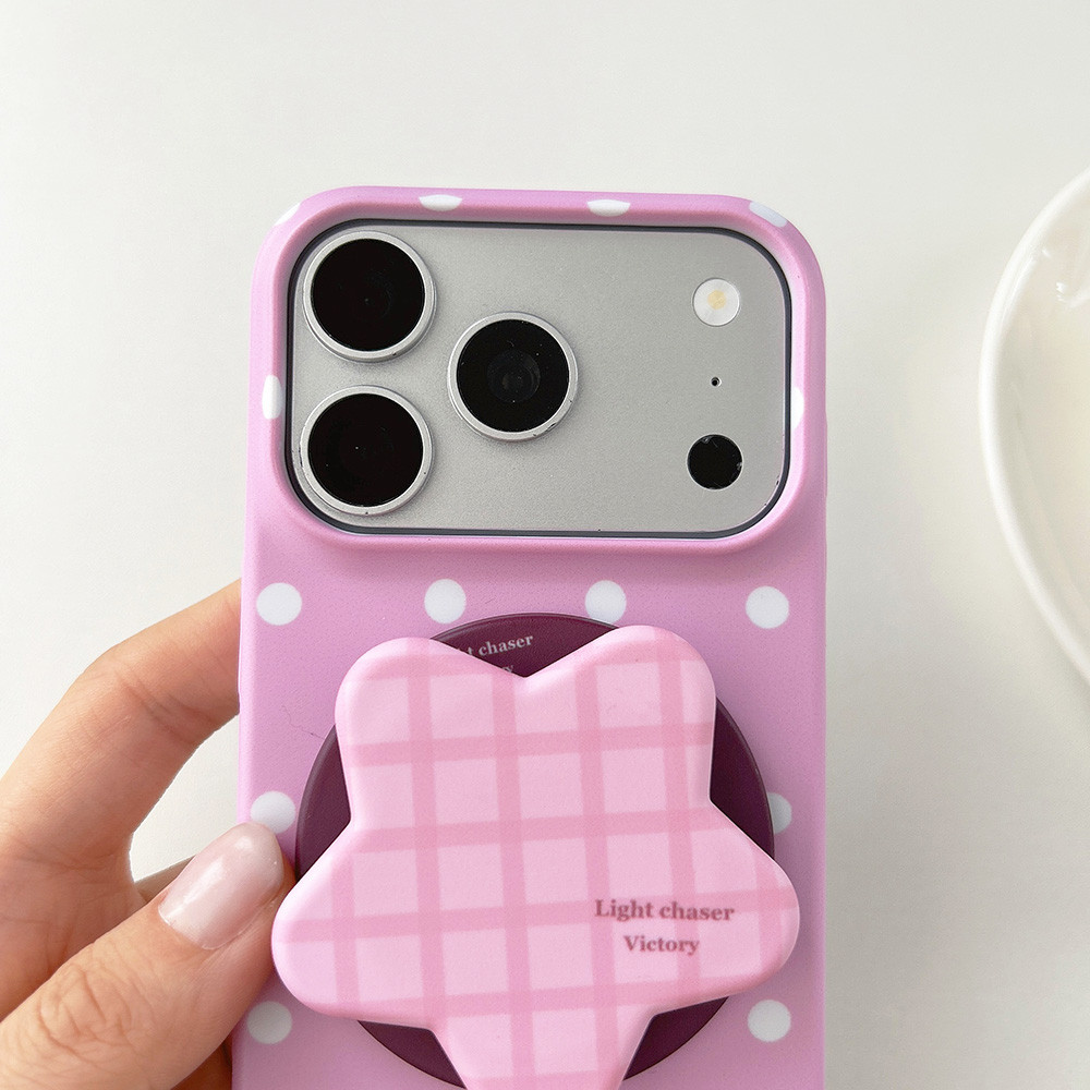 Vỏ từ tính cứng cho iPhone 11 11Pro 11ProMax 12 12Pro 12ProMax 13 13Pro 13ProMax 14 14ProMax 15 16E Plus air 17 17Pro 17ProMax Điểm chấm bi trắng mờ