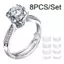 PNPIA- 8 Kích Cỡ Silicon Vô Hình Trong Suốt Kích Thước Vòng Điều Chỉnh Thắt Chặt Giảm Dụng Cụ Trang Sức
