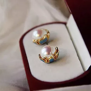 Bông Tai Cổ Trang Sức Bạc 925 Kim Ngọc Trai Bông Tai Cao Cấp Retro Phù Hợp Với Mọi Trận Đấu Phù Hợp Với Niche Bông Tai 5.25