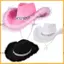 JUIC Bò Cô Gái Mũ Nữ Ngộ nghĩnh Cao Bồi Phụ Kiện Cosplay Hiệu Suất Sequin Bò Cô Gái Mũ