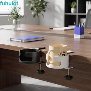 Giá đỡ cốc để bàn FUHUIOT, Kẹp có thể điều chỉnh trên thiết kế cạnh bàn Giá đỡ đồ uống, Chống tràn tiện lợi Chống trượt Lắp đặt dễ dàng Giá để bàn Cốc để bàn Sử dụng bàn