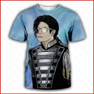 YB1 Michael Jackson Full Graphic Unisex Xu Hướng Thời Trang Áo Thun Nữ Tay Ngắn BY1