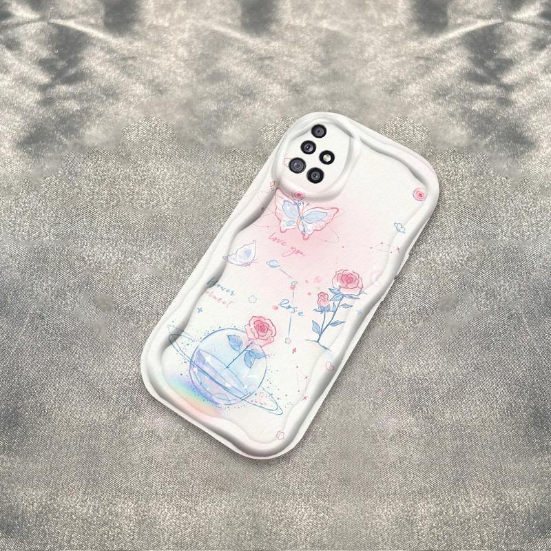 Thích Hợp Cho Samsung A51 A515F A71 A715F A31 4G 3D Bé Gái TPU Mềm Hoa Tím Hoa Hồng Tulip Ins Phong Cách Chống Sốc Ốp Điện Thoại