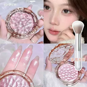 Dập nổi kim cương có độ bóng cao Nhấp nháy mịn Ngọc trai kim cương lấp lánh bột mặt xương đòn làm sáng da tự nhiên ba chiều
