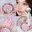 Dập nổi kim cương có độ bóng cao Nhấp nháy mịn Ngọc trai kim cương lấp lánh bột mặt xương đòn làm sáng da tự nhiên ba chiều