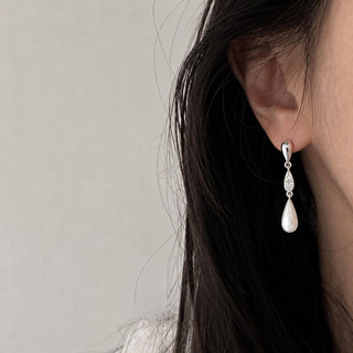 Bông Tai Thiết Kế Mờ Chải Zircon Giọt Nước Bông Tai Nữ Vintage Ánh Sáng Sang Trọng Thời Trang Thanh Lịch Đi Lại Bông Tai