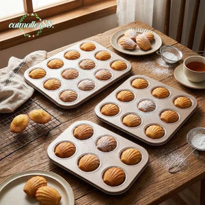 Khuôn Làm Bánh CATMALLER88, Khuôn Muffin Thép Carbon 6 / 9 / 12 Khoang, Hình Chuối Có Thể Tái Sử Dụng Lớp Phủ Chống Dính Khay Nướng Nhà Bếp