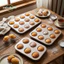 Khuôn Làm Bánh CATMALLER88, Khuôn Muffin Thép Carbon 6 / 9 / 12 Khoang, Hình Chuối Có Thể Tái Sử Dụng Lớp Phủ Chống Dính Khay Nướng Nhà Bếp