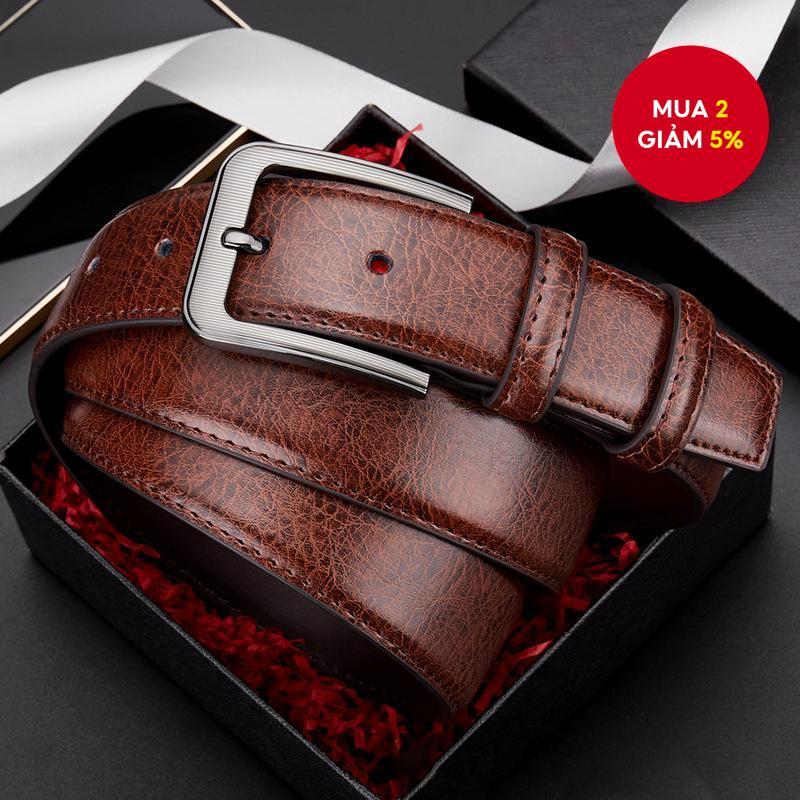 Dây lưng da thật Hàn Quốc cho nam, chống dị ứng, bền bỉ, kích thước 110-130cm, phong cách thời trang.