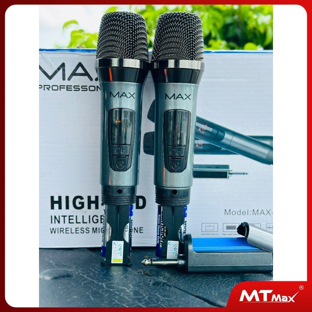 Micro không dây đa năng MAX39 - Tay micro có màn hình LED hiển thị dung lượng pin, tần số