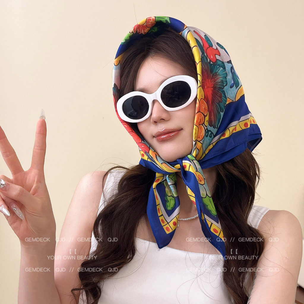 2026 Phong Cách Mới Cao Cấp Thời Trang Phù Hợp Với Khăn Lụa Pháp Retro Khăn Lụa Nữ