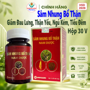 Sâm Nhung Bổ Thận Nam Dược Giúp Giảm Đau Lưng, Mỏi Gối, Thận Yếu, Ngủ Kém, Tiểu Đêm- Hộp 30 Viên