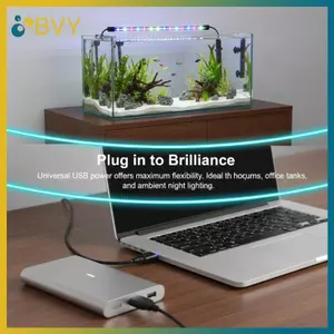 Đèn LED chiếu sáng bể cá BVY Đèn tâm trạng chống nước chìm cho bể cá Nguồn USB Cảnh trang trí dưới nước.