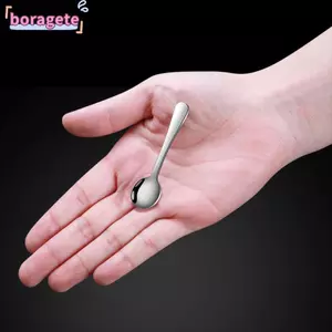 BORAGETE 5 Thìa Mini, Thìa Trà Cà Phê Kem Chống Rỉ Sét, Thìa Muối Inox Chất Lượng Nhà Bếp