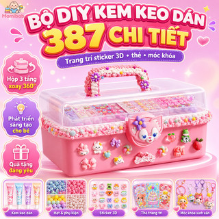 Bộ đồ chơi DIY kem keo dán thẻ sticker 3D thẻ go phát triển sáng tạo trẻ làm quà tặng móc khóa