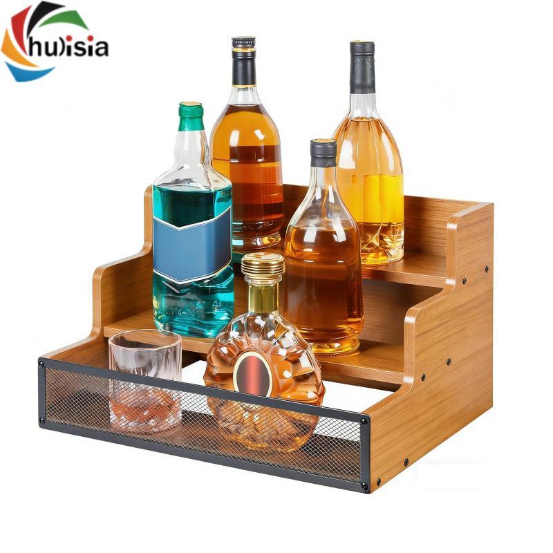 Kệ quầy Bar cổ điển để sắp xếp xi-rô cà phê, rượu whisky và các loại tinh thần khác