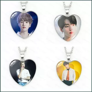 SQ BTS Bangtan Boys Vòng cổ đá quý hình trái tim Bộ sưu tập thần tượng Nam-joon Kim Kim Tae Hyung quà tặng sinh nhật