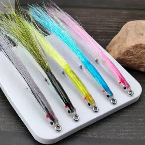 AWNGD Fly Fishing Sand Eel, Móc không gỉ Thực tế Lướt Kẹo Mồi Bay, Cá Thực Tế Mắt Cát Eel Họa Tiết Lướt Kẹo Thiết Kế Thực Tế Mắt Cá Bay Bay Câu Cá