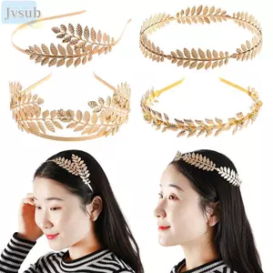 JVSUB Lá Tóc Vàng Trang Sức Tóc Mũ Cưới Vương Miện Tóc