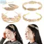 JVSUB Lá Tóc Vàng Trang Sức Tóc Mũ Cưới Vương Miện Tóc