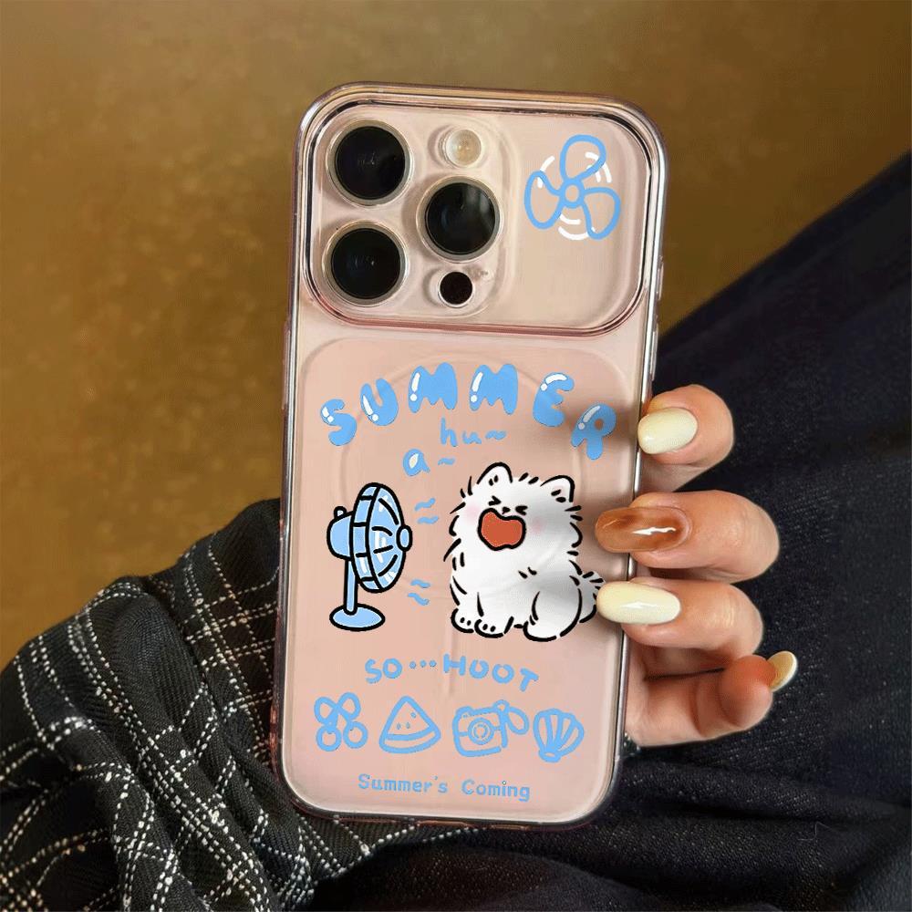 Mùa hè Fan Dog cho iPhone 17promax trường hợp điện thoại 161514plus 1312pro