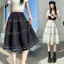 Váy chấm bi viền nấm mùa hè nữ co giãn nhỏ lưng cao ôm hơn trông thường ngày bánh chữ a Váy dài vừa phải