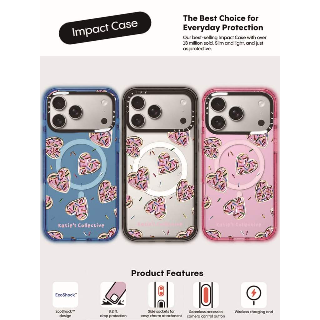 CASECASE X Hộp Đựng Bánh Tình Yêu Đen / Bầu Trời Xanh / Hồng Fizz Kẹo Bộ Sưu Tập Màu Sắc Trong Suốt Cứng Từ Hút Tác Động Cho Apple IPhone 13 14 15 16 17Pro Max Plus Có Hộp