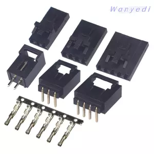 WANYEDI 5 Bộ Pin Header Nhà ở, Bộ kết nối Dupont một hàng góc phải, có khóa độ dẫn điện tốt Chân thẳng Crimp Terminal DIY Electronics