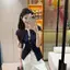 AA Mùa Hè Pháp Nút V-ne Ren-up Slit Tay Ngắn Mỏng Dệt Kim Áo Thun Nữ VN