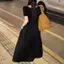 Đầm ren phong cách Hepburn kiểu Pháp Váy xẻ eo hẹp Phiên bản thịt Phiên bản mùa hè dành cho nữ Váy dài ôm hơn