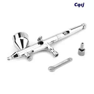 Bộ cọ khí CQCJ, Airbrush vẽ tranh đa năng Gravity Feed, Điều chỉnh dòng chảy dễ dàng 0,2MM Bút phun khí nén tác động kép Bút phun mỹ nghệ