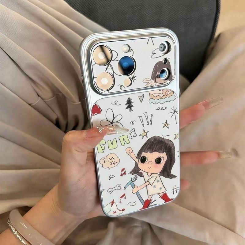 Ốp lưng iPhone cô gái nguệch ngoạc hợp iPhone 13/14/15/16/17 Pro Max