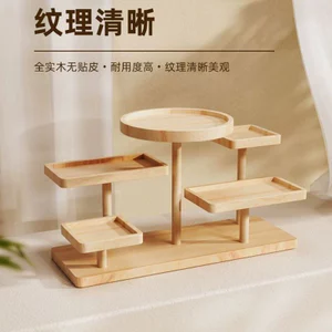 Gỗ Chắc Chắn Gian Hàng Trưng Bày Thang Sáng Tạo Trang Sức Bằng Gỗ Đồ Trang Trí Trưng Bày Đứng Phong Cách Hiển Thị Nhiều Lớp Giá Để Đồ