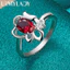 URMYLADY Hoa Bạc 925 Ruby 7-10 # Nhẫn Nữ Cưới Đính Hôn Thời Trang Quyến Rũ Trang Sức