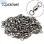 JVSUB 10 CÁI Đầu nối xoay câu cá bằng thép không gỉ Kích thước 0 # đến 10 # Thùng chịu lực