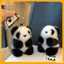 VFZ Gấu Trúc Nhỏ Sang Trọng Túi Nữ Đồ Trang Trí Dễ Thương Giả Lông chồn Gấu Trúc Móc Khóa Xe Louislifecool