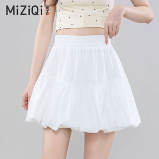 Ngọt Ngào Trắng Xếp Ly Váy Chữ a Nữ Mùa Hè Phong Cách Mới Cao Cấp Ôm Hơn Nhìn Váy Hoa Bud Mây Váy Pettiskirt