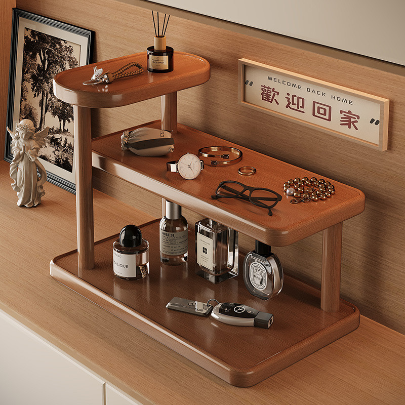 Kệ Gỗ 3 Tầng Đựng Mỹ Phẩm HomeMate, Kệ Decor Nhật Bản Trưng Bày Nước Hoa Phụ Kiện Sang Trọng
