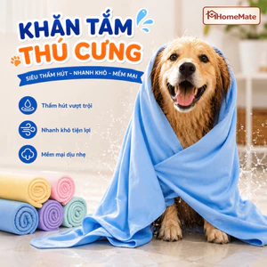 Khăn Tắm Chó Mèo PVA Siêu Thấm Hút, Khăn Lau Khô Thú Cưng Nhanh Khô Đa Năng Lau Tóc Lau Xe
