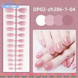 EBINLANDS 24 Chiếc Móng Tay Giả Đầu Tròn Ngắn, Sáng Full Cover Màu Móng Tay Giả, Đầu Móng Tay Đeo Có Thể Tháo Rời Làm Móng Tay Bấm-on Móng Tay Nữ