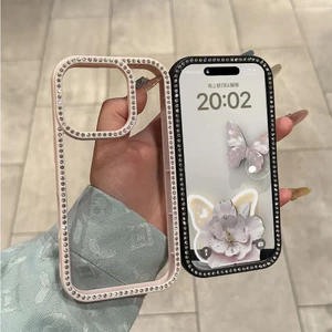 Ốp điện thoại di động, Ins kim cương hai mặt, Độ mờ cao, Thích hợp cho iPhone 16 Plus, 15, 14, 13, 12, 11, Pro Max, Chống sốc