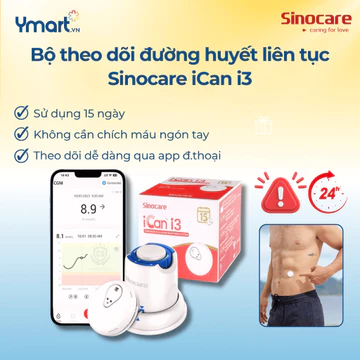 Máy đo đường huyết liên tục Sinocare iCan CGM, kiểm tra 15 ngày k cần chích ngón tay - Ymart