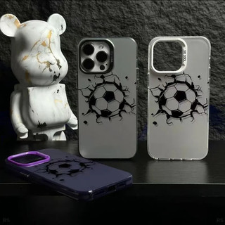 Ốp lưng mờ Thích hợp cho iPhone 13 Pro Max 17 ProMax Bóng đá bạo lực vui nhộn 8plus 15 ProMax 12 Pro Max 11 Pro Max XR 14 Pro 16 Pro Vỏ bảo vệ chống rơi cạnh mềm